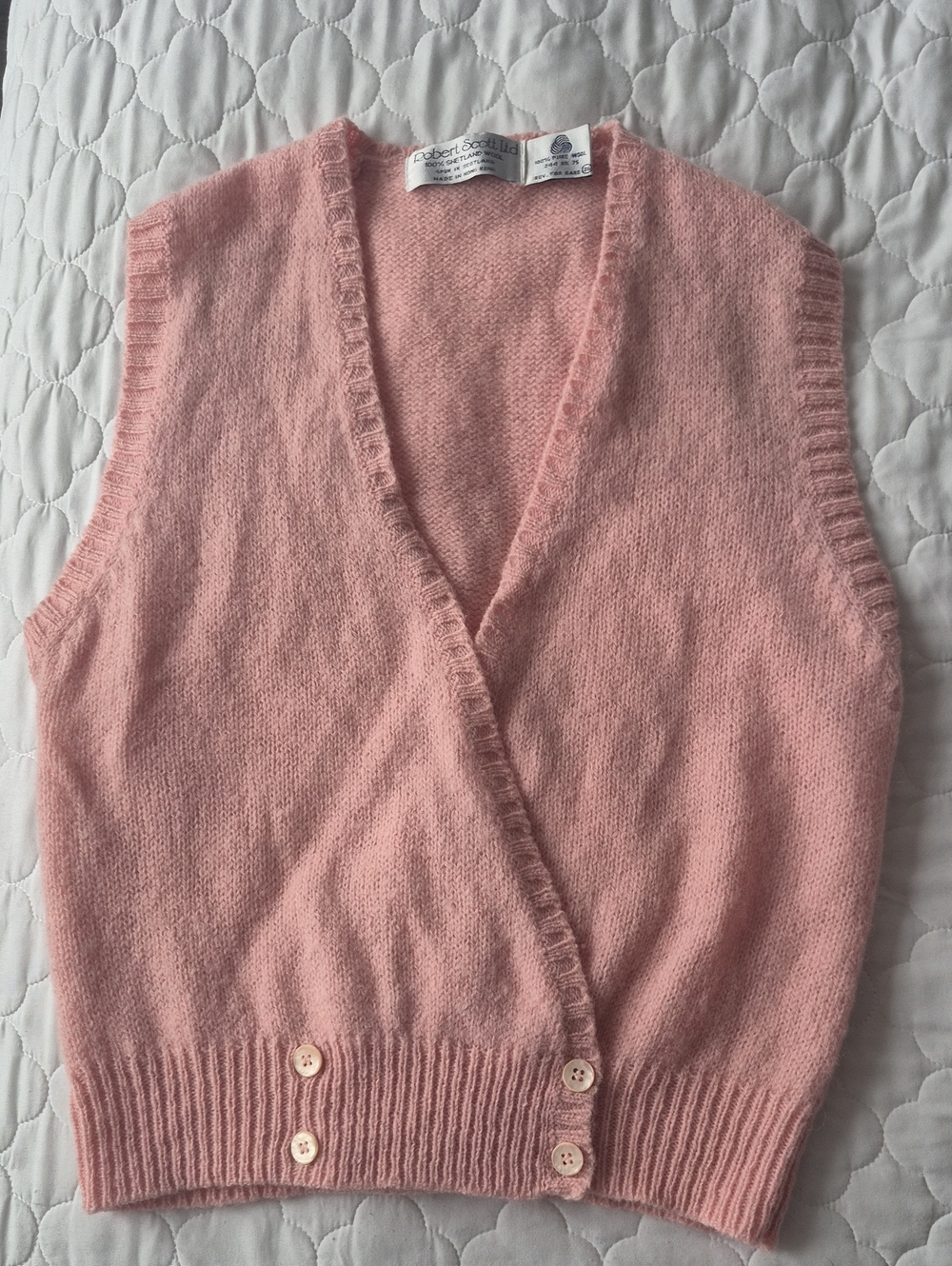 Vintage Robert Scott Pink  Sweater Vest Size 36